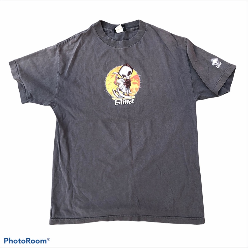 Blind skate board tee shirt vintage grey